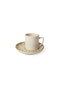 Hermia Juego de tazas de café de 12 piezas, crema y oro